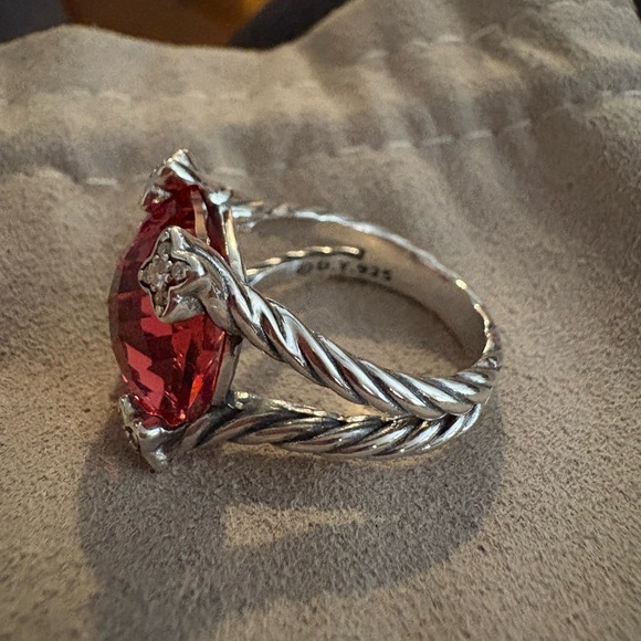David Yurman Silver Ring with tourmaline Gemstone - Picture 2 of 2